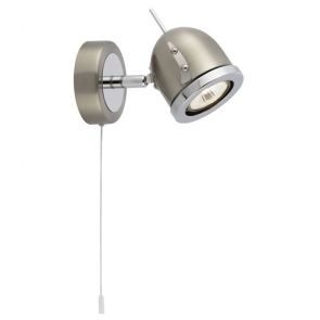  1 Light Spotlight, Satin Silver With Chrome Trim BPOSL838