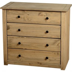 Waxed Pine Petite 4 Drawer Chest