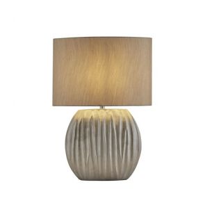  Silver Table Lamp With Silver Oval Shade BPOSL853