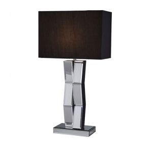  Finish Table Lamp On Black Wood Black Rect Shade BPOSL863