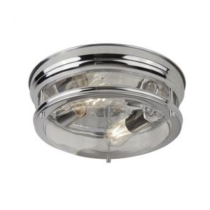  2 Light Flush Chrome With Clear Glass Ip44 BPOSL885