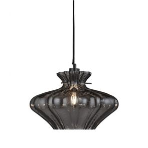  Pendant 1lt Smoked Glass With Ss BPOSL893