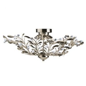 6 Light Ab Floral Semi-Flush/Gls Balls BPOSL894