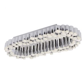  Led Oval Ceiling Flush, Chrome, Crystal Sand BPOSL931