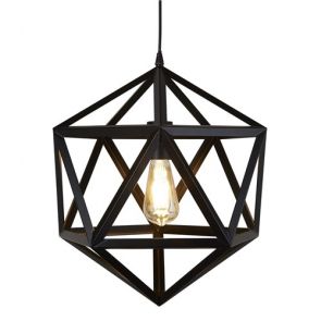  1 Light Geometric Pendant, Matt Black BPOSL956