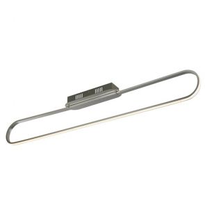  Led Long Oval Flush Ceiling Light, Satin Silver BPOSL957