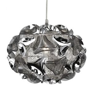  1 Light Small Chrome And Smokey Acrylic Pendant BPOSL966