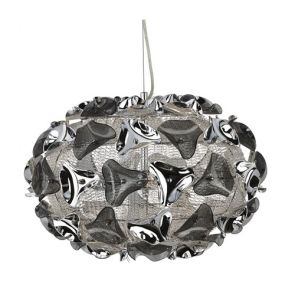  3 Light Large Chrome And Smokey Acrylic Pendant BPOSL967