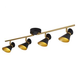  4 Light Led Spotlight Split-Bar, Matt Black And Gold BPOSL985