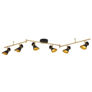  6 Light Led Spotlight Split-Bar, Matt Black And Gold BPOSL987