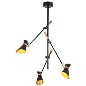  Spotlight 3lt Led Ceiling, Matt Black And Gold BPOSL989