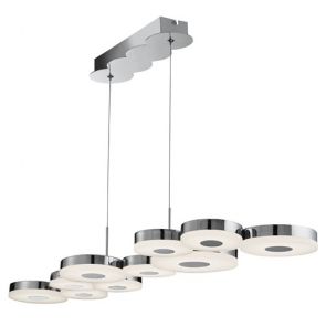  Chrome Led 10 Disc Ceiling Bar, Chrome, Frosted Acrylic BPOSL1001