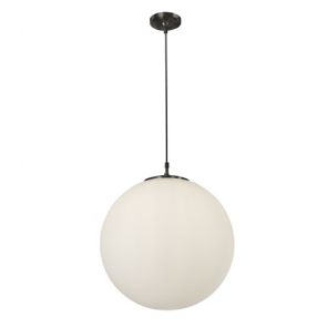  1 Light Pendant Dia 30cm) Black, Opal Glass BPOSL045