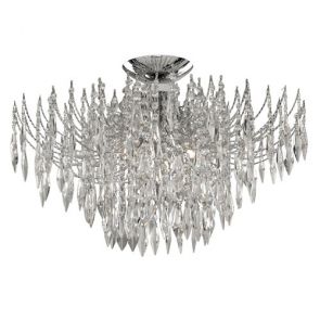  4 Light Ceiling S/Flush, Chrome, Clear Crystal BPOSL1007