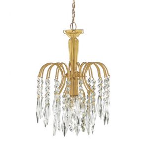  1 Light Pendant, Gold, Clear Crystal BPOSL1028