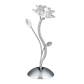  Table Lamp, Chrome, Clear Flower Glass BPOSL1029