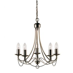 5 Light Antique Brass Fitting BPOSL1039
