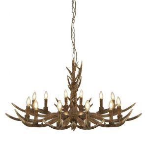  12 Light Antler Pendant, Brown BPOSL1055
