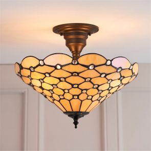 Bfs Tiffany Lights Prawle 3lt Semi flush