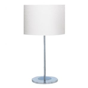  Table Lamp (Single) - Chrome Base, Ivory Drum Shade BPOSL1080