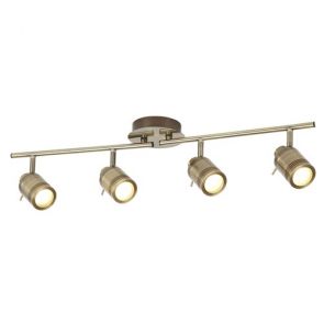  4 Light Ip44 Bathroom Spot Split-Bar, Antique Brass BPOSL1092