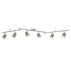  6 Light Ip44 Bathroom Spot Split-Bar, Satin Silver BPOSL1095