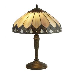  Pearl Bronze/Clear/Brown/Purple Tiffany Table Lamp BPOSL1101