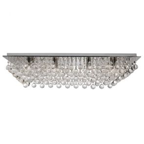  8 Light Cc Rectangle Flush- Xtal Ball BPOSL1105