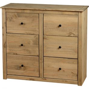 Waxed Pine Petite 6 Drawer Chest