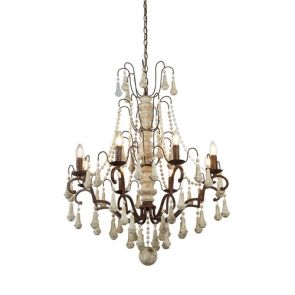  8 Light Pendant, Rustic Brown, Weathered Wood BPOSL1118