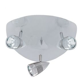  3 Light Sat/Silver Plate Spot Gu10 BPOSL1119