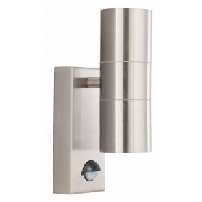  Led Outdoor & Porch (Gu10 Led)Wall Lt - 2lt Stainless Steel Tube+Sensor BPOSL113