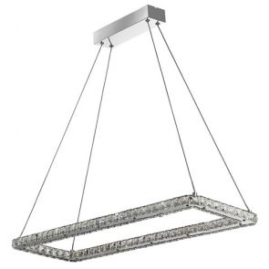  Led Ceiling (Rectangle), Chrome, Clear Crystal Glass BPOSL1131