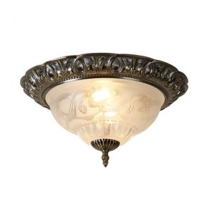  Flush Ant/Brass/Glass Fitting 33cm BPOSL1142