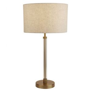  Table Lamp, Clear/Bronze, Oatmeal Shade BPOSL1152