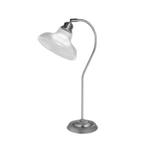  Table Lamp, Satin Silver, Halophane Glass BPOSL1169