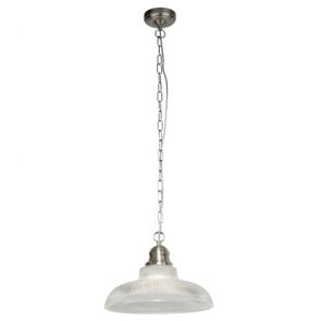  1 Light Pendant, Satin Silver, Halophane Glass BPOSL1170