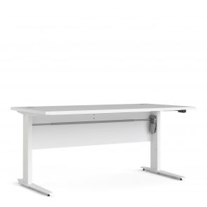 Prime Office  Desk 150 cm in White with Height adjustable legs with electric control in