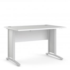 Prime Office  Desk 120 cm in White with White legs