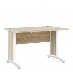 Prime Office  Desk 120 cm in Oak with White legs