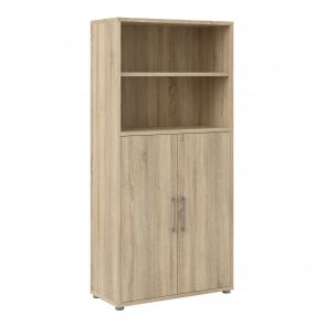 Prime Office  Bookcase 3 Shelves with 2 Doors in Oak