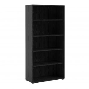 Prime Office  Bookcase 4 Shelves in Black woodgrain