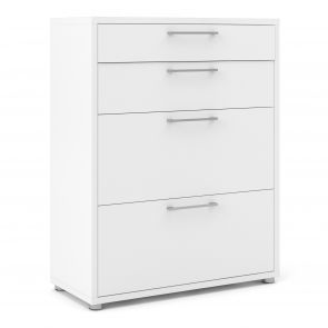 Prime Office  Office Storage With 2 Drawers + 2 File Drawers In White