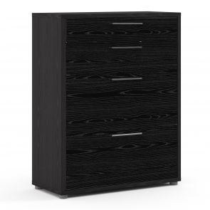 Prime Office  Office Storage With 2 Drawers + 2 File Drawers In Black Woodgrain