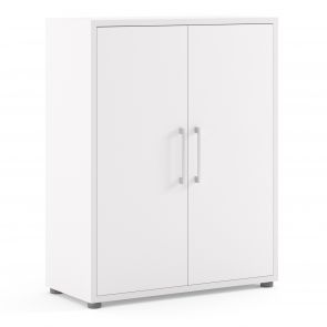 Prime Office  Bookcase 2 Shelves with 2 Doors in White