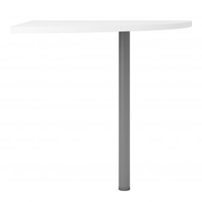 Prime Office  Corner desk top in White with Silver grey steel legs