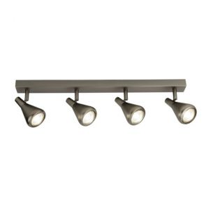  4 Light Bar Spotlight,Gu10, Antique Silver BPOSL1180