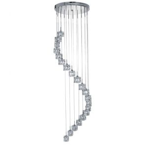  (Dim) Led - 20lt Multi-Drop (Height 3m), Clear Glass, Chrome BPOSL1235