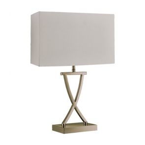  Table Lamp, Antique Brass, Cream Rectangle Shade BPOSL1252