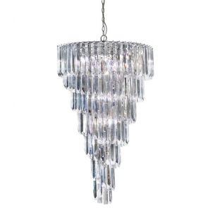  9Lt Chrome Chandelier With Clear Acrylic Rods BPOSL1258